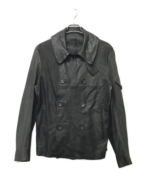 Y's（ワイズ）Y's (ワイズ) 2 COLORS LEATHER DOUBLE FRONT BLOUSON/2カラーレザーダブルフロントブルゾン ブラック サイズ:2の古着・服飾アイテム