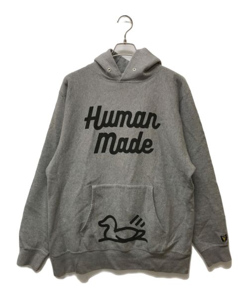 HUMAN MADE（ヒューマンメイド）HUMAN MADE (ヒューマンメイド) アヒルプリントプルオーバーパーカー グレー サイズ:XXLの古着・服飾アイテム