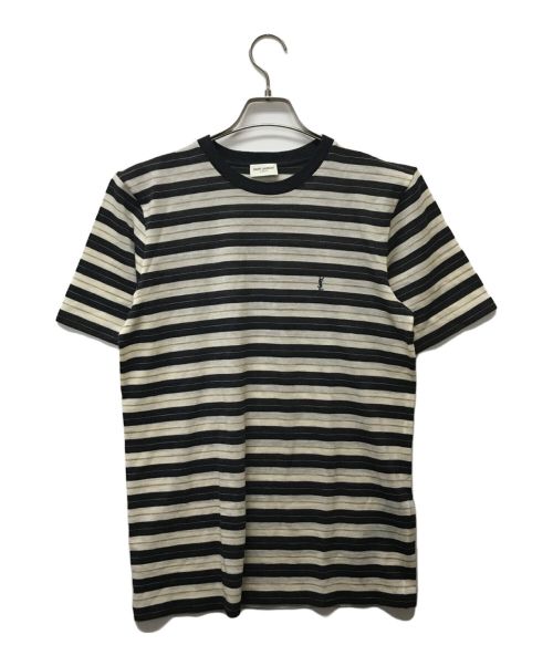 Saint Laurent Paris（サンローランパリ）Saint Laurent Paris (サンローランパリ) ウールボーダーTシャツ ホワイト×ブラック サイズ:XSの古着・服飾アイテム