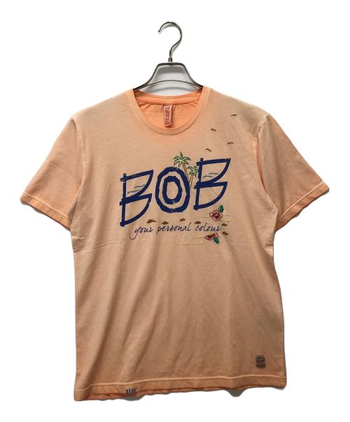 Bob（ボブ）BOB (ボブ) ボタニカル刺繍ロゴTシャツ オレンジ サイズ:Lの古着・服飾アイテム