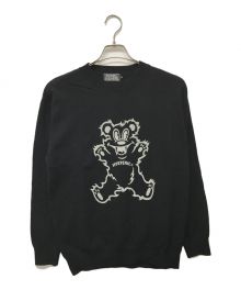 Hysteric Glamour（ヒステリックグラマー）の古着「FIRE BEAR プルオーバー クルーネック ニット」｜ブラック