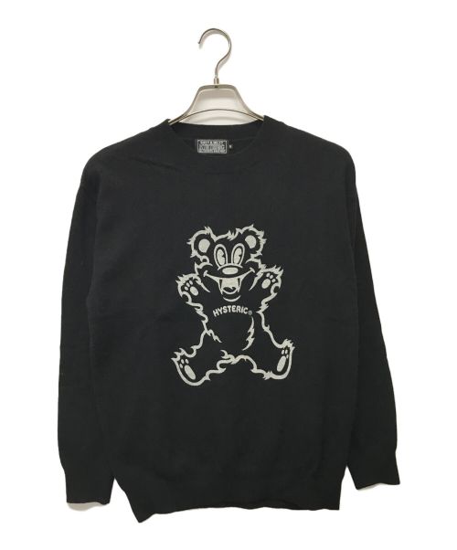 Hysteric Glamour（ヒステリックグラマー）Hysteric Glamour (ヒステリックグラマー) FIRE BEAR プルオーバー クルーネック ニット ブラック サイズ:Ｓの古着・服飾アイテム