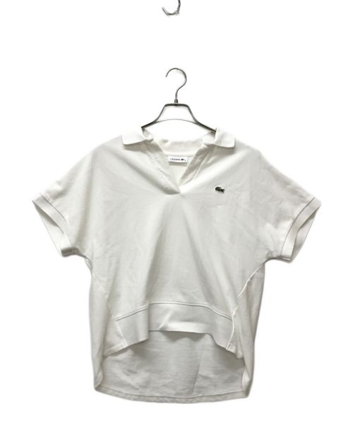 LACOSTE（ラコステ）LACOSTE (ラコステ) スキッパーネック裾リブポロシャツ ホワイト サイズ:SIZE36の古着・服飾アイテム