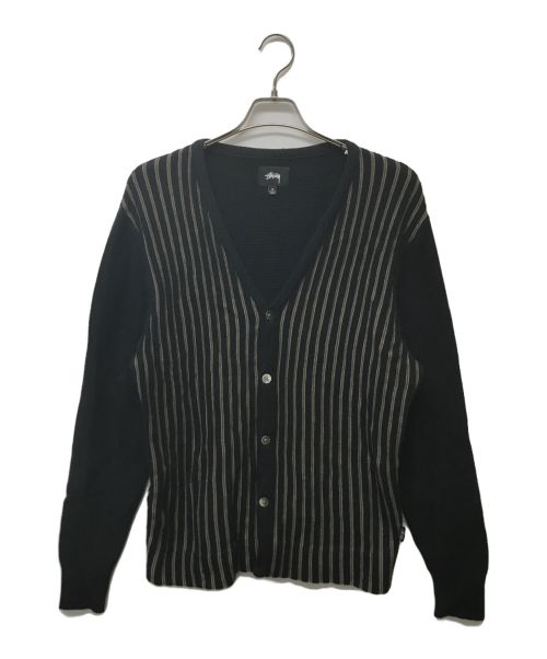 stussy（ステューシー）stussy (ステューシー) Stripe Cardigan ネイビー サイズ:Mの古着・服飾アイテム