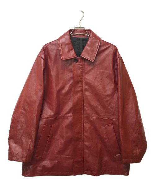 stein（シュタイン）stein (シュタイン) LEATHER ZIP JACKET レッド サイズ:SIZE Mの古着・服飾アイテム