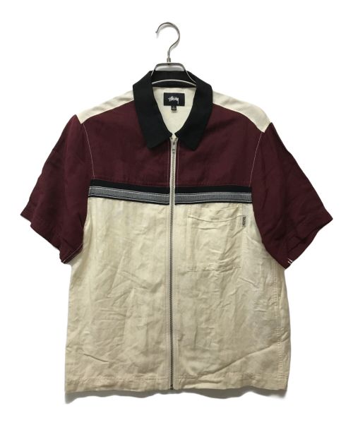 stussy（ステューシー）stussy (ステューシー) ジップアップシャツ ボルドー サイズ:SIZE Sの古着・服飾アイテム