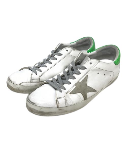 GOLDEN GOOSE（ゴールデングース）GOLDEN GOOSE (ゴールデングース) ダメージ加工ローカットスニーカー ホワイト×グリーン サイズ:US8.5の古着・服飾アイテム