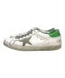 GOLDEN GOOSE (ゴールデングース) ダメージ加工ローカットスニーカー ホワイト×グリーン サイズ:US8.5：15000円