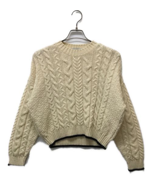 oldderby Knitwear（オールドダービーニットウェア）Oldderby Knitwear (オールドダービーニットウェア) ケーブルニット ホワイト サイズ:Mの古着・服飾アイテム