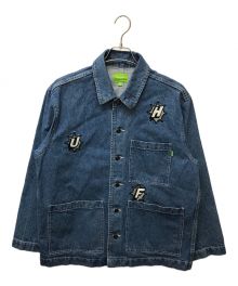 HUF（ハフ）の古着「ロゴワッペンデニムカバーオール」｜インディゴ