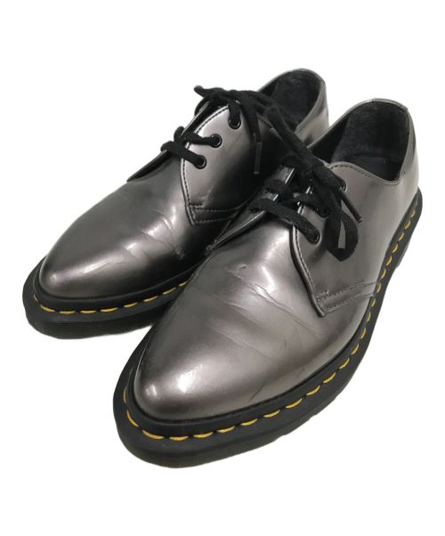 Dr.Martens（ドクターマーチン）Dr.Martens (ドクターマーチン) エナメル3ホールシューズ グレー サイズ:24cmの古着・服飾アイテム