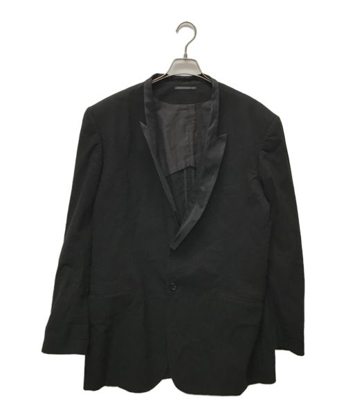 Yohji Yamamoto pour homme（ヨウジヤマモト プールオム）Yohji Yamamoto pour homme (ヨウジヤマモト プールオム) ラペル切替コットンテーラードジャケット ブラック サイズ:4の古着・服飾アイテム