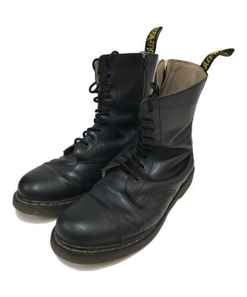 Y's（ワイズ）Y's (ワイズ) Dr.Martens (ドクターマーチン) コラボ10ホールサイドジップレースアップブーツ ブラック サイズ:表記なしの古着・服飾アイテム