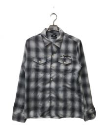 TMT（ティーエムティー）の古着「OMBRE CHECK OPEN COLLAR SHIRTS」｜グレー