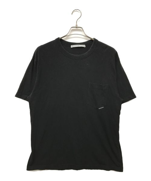 ALEXANDER WANG（アレキサンダーワン）ALEXANDER WANG (アレキサンダーワン) ロゴピスタグポケットTシャツ ブラック サイズ:SIZE Lの古着・服飾アイテム