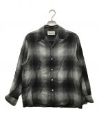 WACKO MARIAワコマリア）の古着「OMBRE CHECK OPEN COLLAR SHIRT L/S」｜ブラック