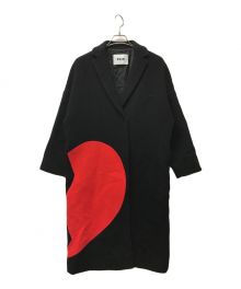 MSGM（エムエスジーエム）の古着「Black Broken Heart Wool-Blend Oversized Coat」｜ブラック