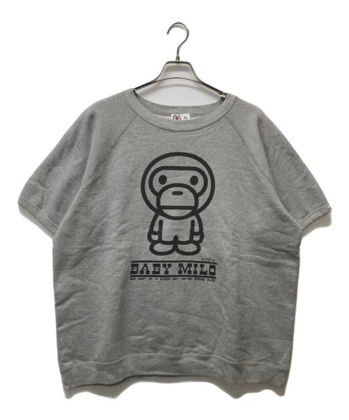 A BATHING APE（アベイシングエイプ）A BATHING APE (アベイシングエイプ) BABY MiLO 半袖スウェット グレー サイズ:XLの古着・服飾アイテム