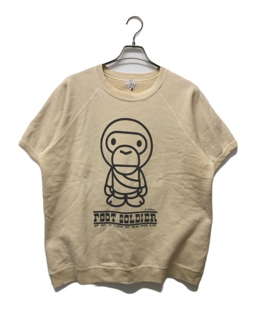 A BATHING APE（アベイシングエイプ）A BATHING APE (アベイシングエイプ) BABY MiLO 半袖スウェット ベージュ サイズ:Lの古着・服飾アイテム