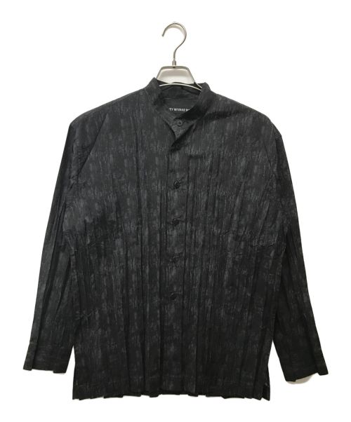 ISSEY MIYAKE MEN（イッセイミヤケメン）ISSEY MIYAKE MEN (イッセイミヤケメン) プリーツスタンドカラーシャツ ブラック サイズ:SIZE 1の古着・服飾アイテム