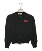 PLAY COMME des GARCONSプレイ コムデギャルソン）の古着「DOUBLE HEART LADIE'S CARDIGAN」｜ブラック