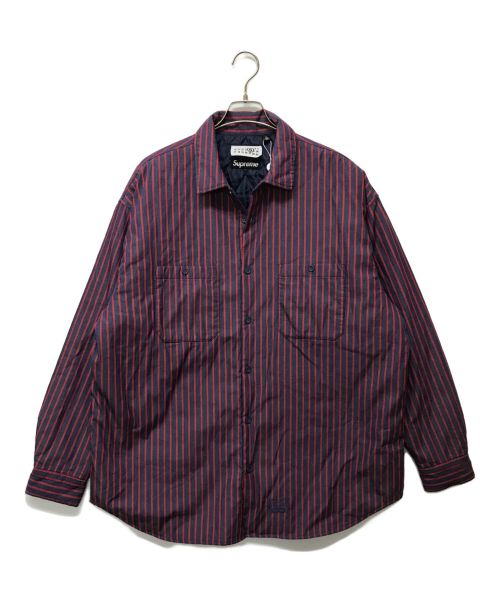 SUPREME（シュプリーム）Supreme (シュプリーム) MM6 Maison Margiela (エムエムシックス メゾンマルジェラ) Padded Shirt レッド×ネイビー サイズ:SIZE Lの古着・服飾アイテム