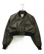 SLYスライ）の古着「VINTAGE F/LEATHER CROP ブルゾン」｜ブラウン