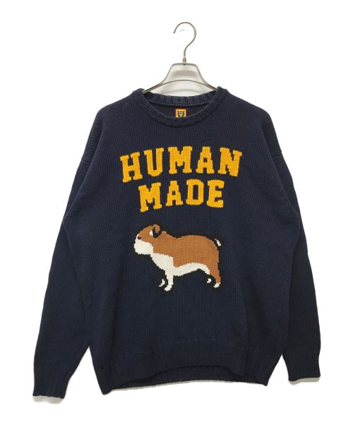 HUMAN MADE（ヒューマンメイド）HUMAN MADE (ヒューマンメイド) ドッグロゴニット ネイビー サイズ:SIZE XLの古着・服飾アイテム