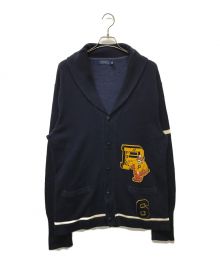 POLO RALPH LAUREN（ポロ・ラルフローレン）の古着「タイガーパッチ バーシティ ニット カーディガン」｜ネイビー