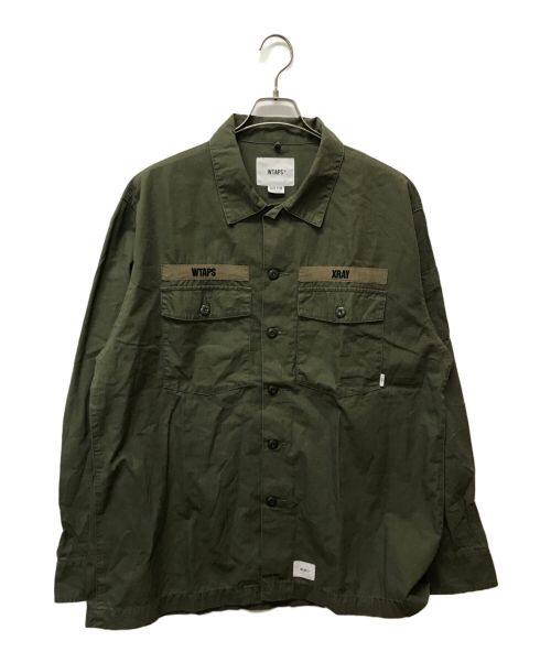 WTAPS（ダブルタップス）WTAPS (ダブルタップス) バッツ ロングスリーブ シャツ リップコットンストップ カーキ サイズ:SIZE X 04の古着・服飾アイテム