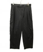 MARKAマーカ）の古着「WOOL Z TWIST TROPICAL WIDE STRIIPE OFFICER PANTS 2TUCK WIDE」｜グレー