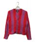 stussy（ステューシー）の古着「Stripe Brushed Cardigan」｜レッド×パープル