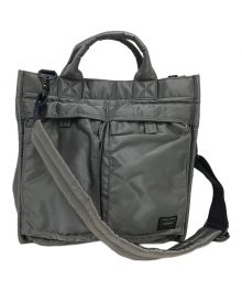 PORTER（ポーター）の古着「PX TANKER  2WAY VERTICAL TOTE BAG(M)」｜グレー(シルバーグレー)