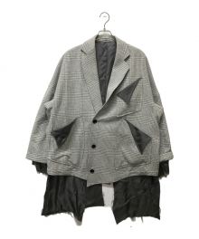 sulvam（サルバム）の古着「PLAID SHORT OVER COAT」｜グレー