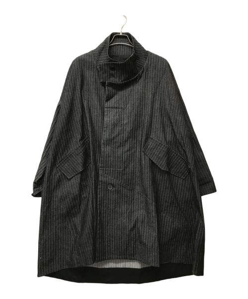 萌 MOYURU（モユル）萌 MOYURU (モユル) スタンドカラーデニムビッグコート ブラック サイズ:SIZE M-Lの古着・服飾アイテム