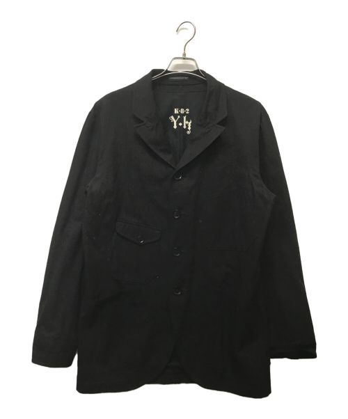 Yohji Yamamoto pour homme（ヨウジヤマモト プールオム）Yohji Yamamoto pour homme (ヨウジヤマモト プールオム) 裏地ロゴプリントミリタリーロングジャケット ブラック サイズ:SIZE 4の古着・服飾アイテム