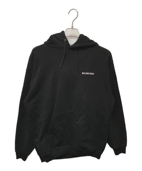 BALENCIAGA（バレンシアガ）BALENCIAGA (バレンシアガ) Black Logo Medium Fit Hoodie ブラック サイズ: Sの古着・服飾アイテム