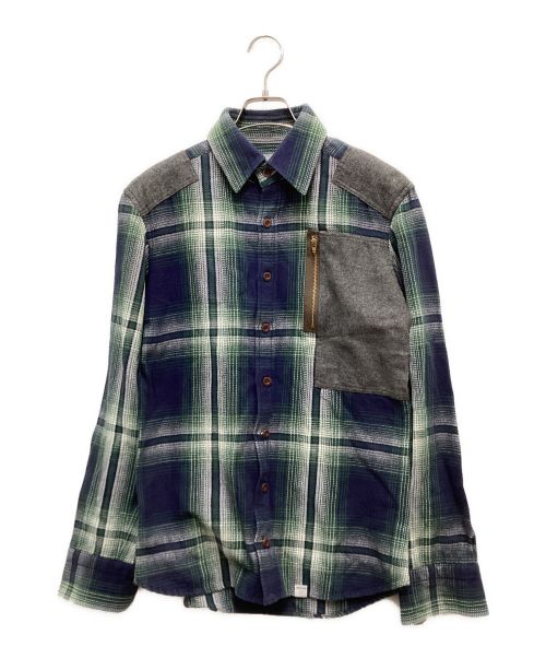 KOLOR（カラー）KOLOR (カラー) チェックシャツ ブルー×グリーン サイズ:1の古着・服飾アイテム