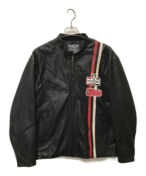 Hysteric Glamour（ヒステリックグラマー）Hysteric Glamour (ヒステリックグラマー) ゴートレザーシングルライダースジャケット ブラック サイズ:SIZE Lの古着・服飾アイテム