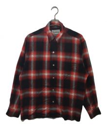 WACKO MARIA（ワコマリア）の古着「OMBRE CHECK OPEN COLLAR SHIRT L/S」｜レッド×ブラック