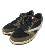 NIKE (ナイキ) TRAVIS SCOTT (トラヴィス スコット) エアジョーダン1 OG/CQ4277-001 カーキ×ブラック サイズ:UK 10/US 9/EUR 44/cm 28/BR 42/CN280