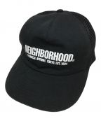 NEIGHBORHOODネイバーフッド）の古着「ロゴプリントメッシュキャップ」｜ブラック