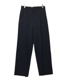 ATON（エイトン）の古着「High Twist Wool Wide Pants」｜ネイビー