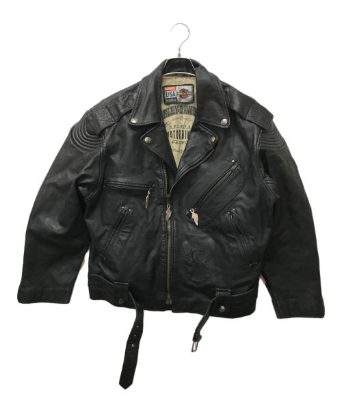 HARLEY-DAVIDSON（ハーレーダビッドソン）HARLEY-DAVIDSON (ハーレーダビッドソン) シングルレザーライダースジャケット ブラック サイズ:SIZE Freeの古着・服飾アイテム