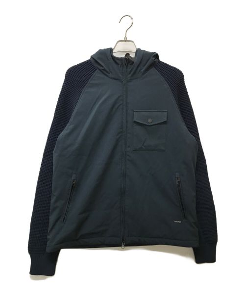 WOOLRICH（ウールリッチ）WOOLRICH (ウールリッチ) ニット切替フーデッドジャケット ネイビー サイズ:SIZE Lの古着・服飾アイテム