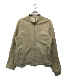 Cruciani（クルチアーニ）の古着「ヌバックレザー シングルライダースジャケット」｜ベージュ