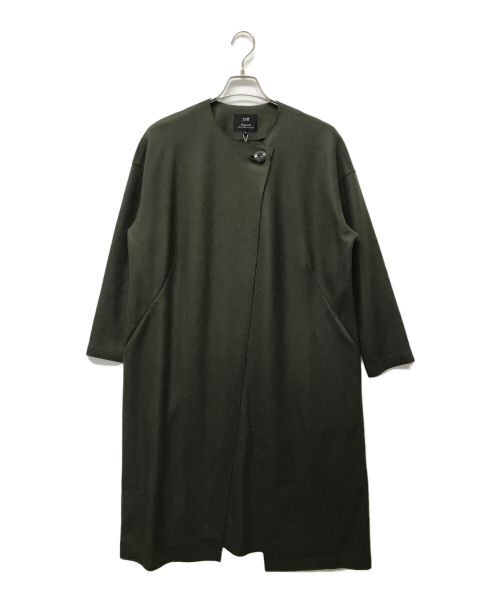 23区（ニジュウサンク）23区 (ニジュウサンク) ノーカラーウールコート グリーン サイズ:SIZE 38の古着・服飾アイテム