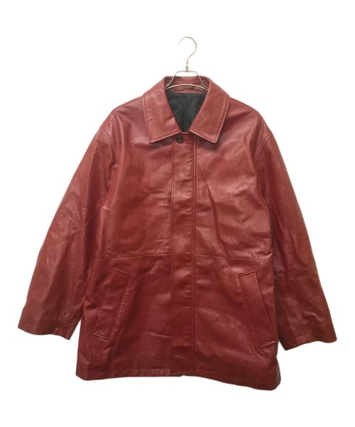 stein（シュタイン）stein (シュタイン) レザージップジャケット レッド サイズ:SIZE Mの古着・服飾アイテム