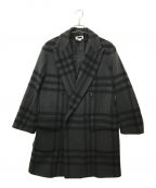 H BEAUTY&YOUTHエイチ ビューティー&ユース）の古着「DOUBLE FACE MONOTONE CHECK POLO COAT」｜グレー