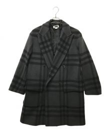 H BEAUTY&YOUTH（エイチ ビューティー&ユース）の古着「DOUBLE FACE MONOTONE CHECK POLO COAT」｜グレー